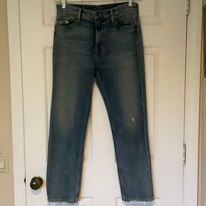 Vince Distressed Straight Leg Jeans